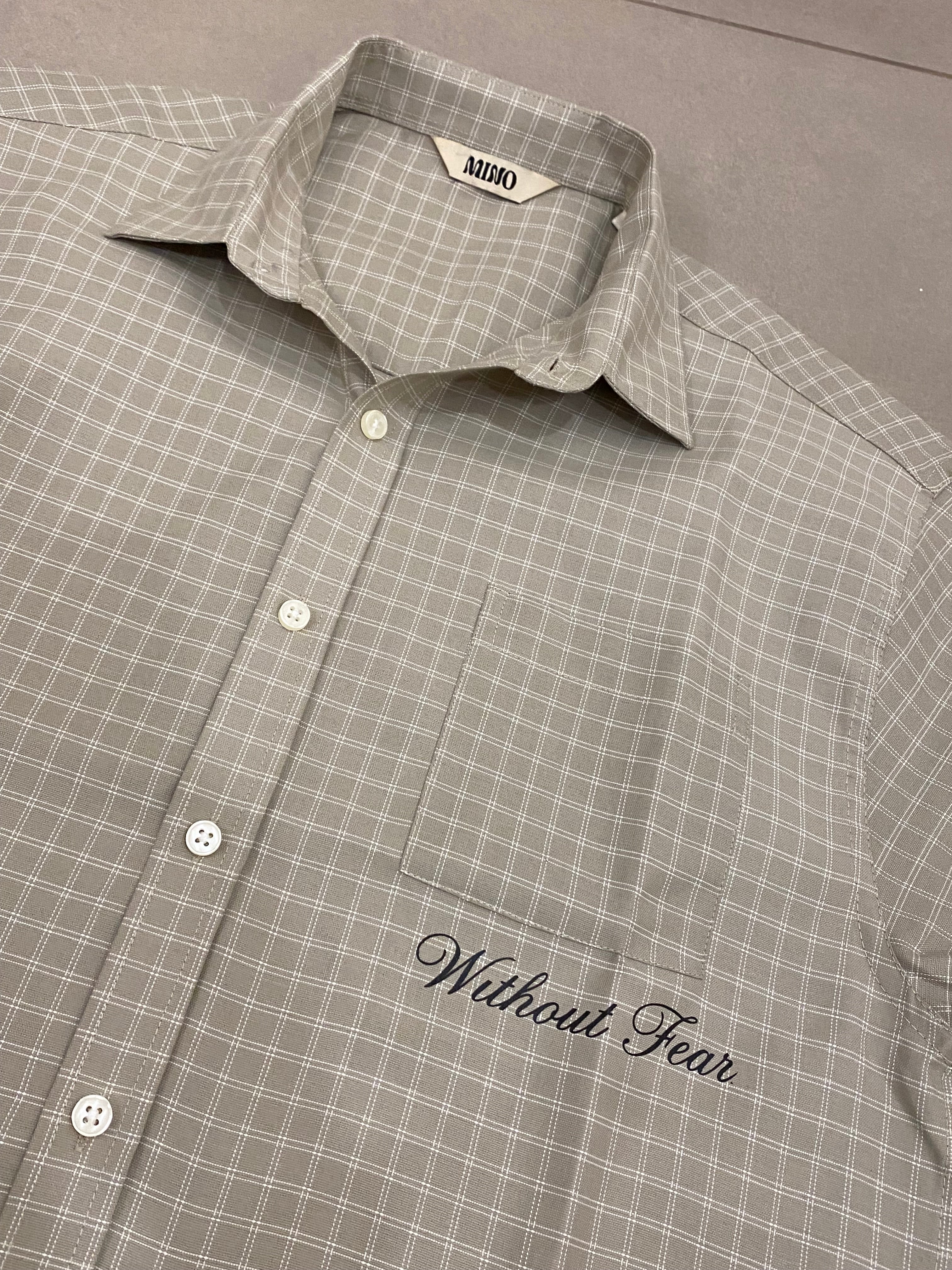 Nomad Check Boxy Shirt- Beige
