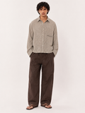 Nomad Check Boxy Shirt- Beige