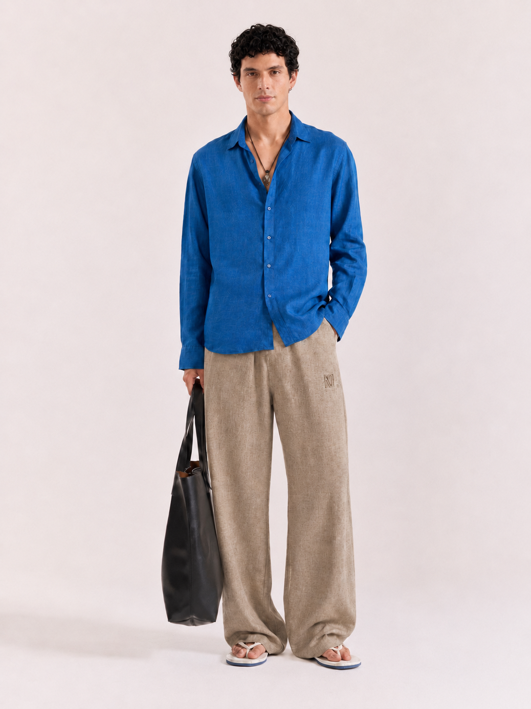 Cobalt Blue 60Lea Linen- Relaxed Fit Shirt