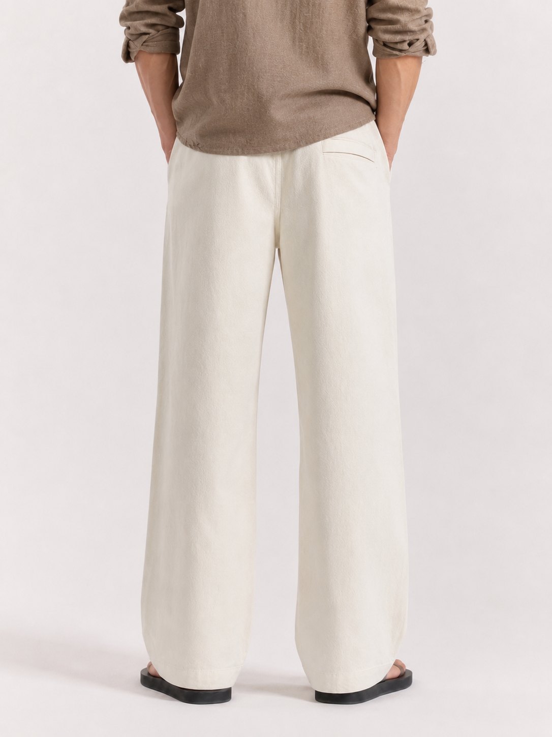 Korean Relaxed Fit Trousers – Off White