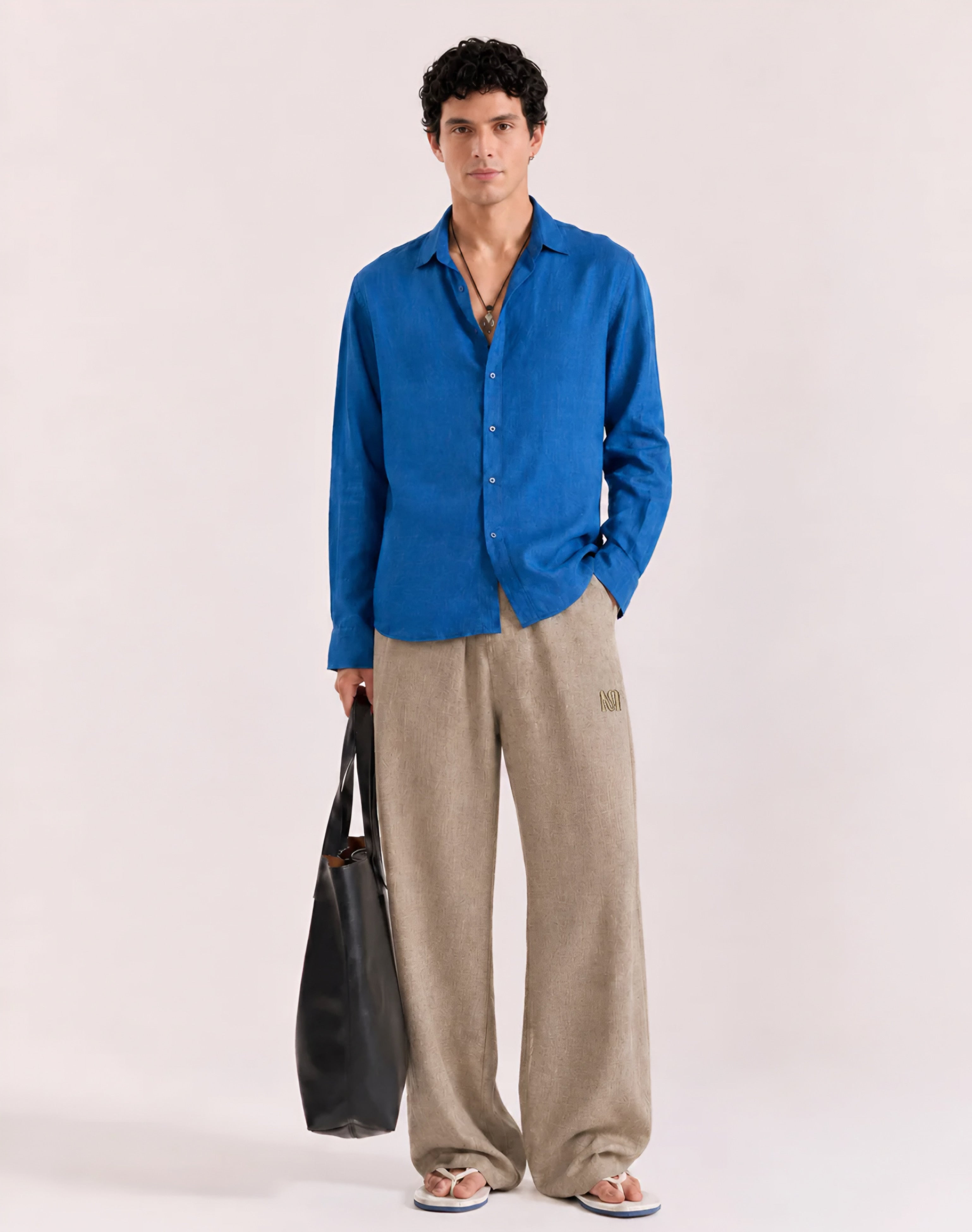 Cobalt Blue 60Lea Linen- Relaxed Fit Shirt