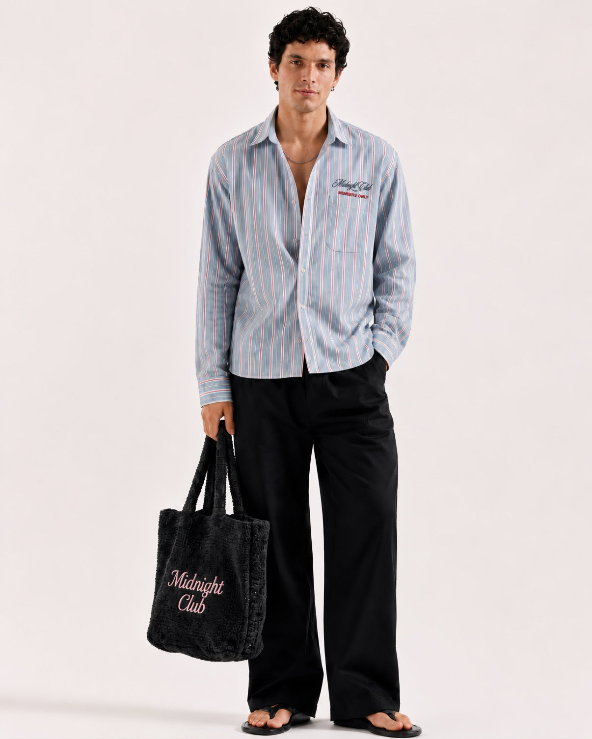 Costal blue stripe relaxed fit shirt
