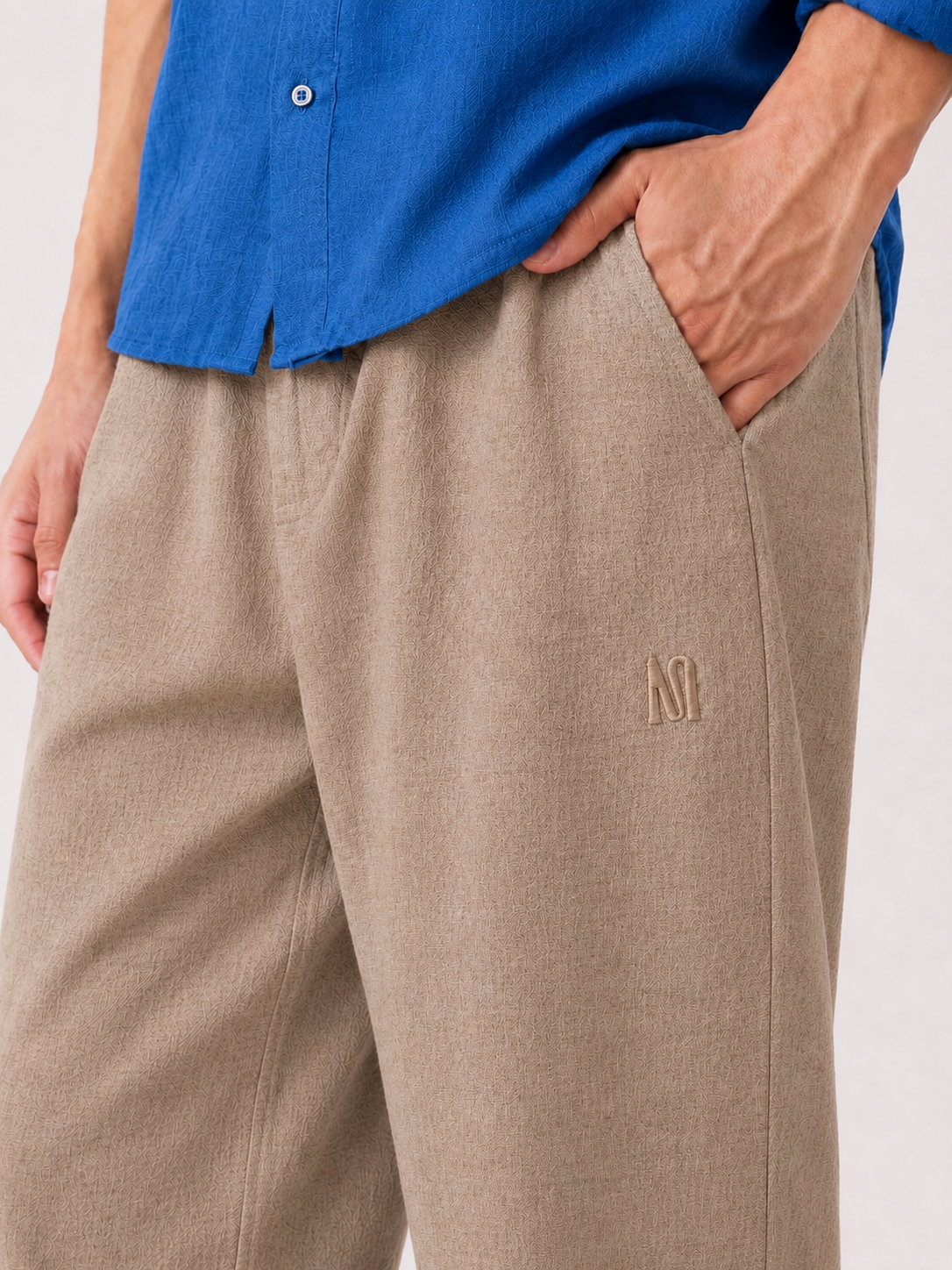 Relaxed Fit Pure Linen Trousers – Desert Taupe