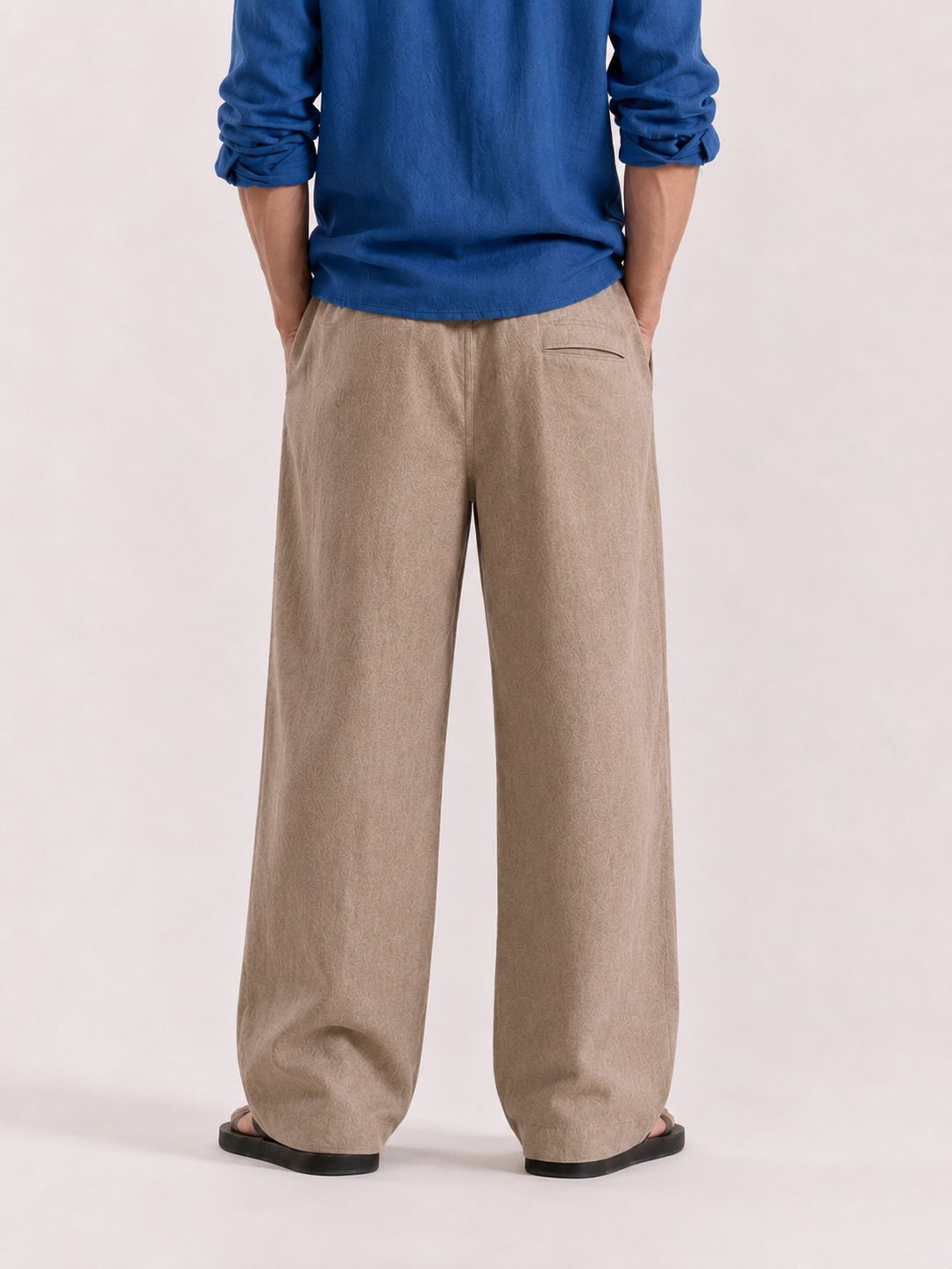Relaxed Fit Pure Linen Trousers – Desert Taupe