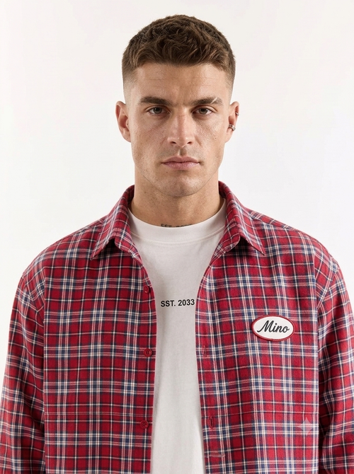 Cherry Riot- Red Plaid Checkered Boxy-Fit Shirt