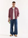 Cherry Riot- Red Plaid Checkered Boxy-Fit Shirt