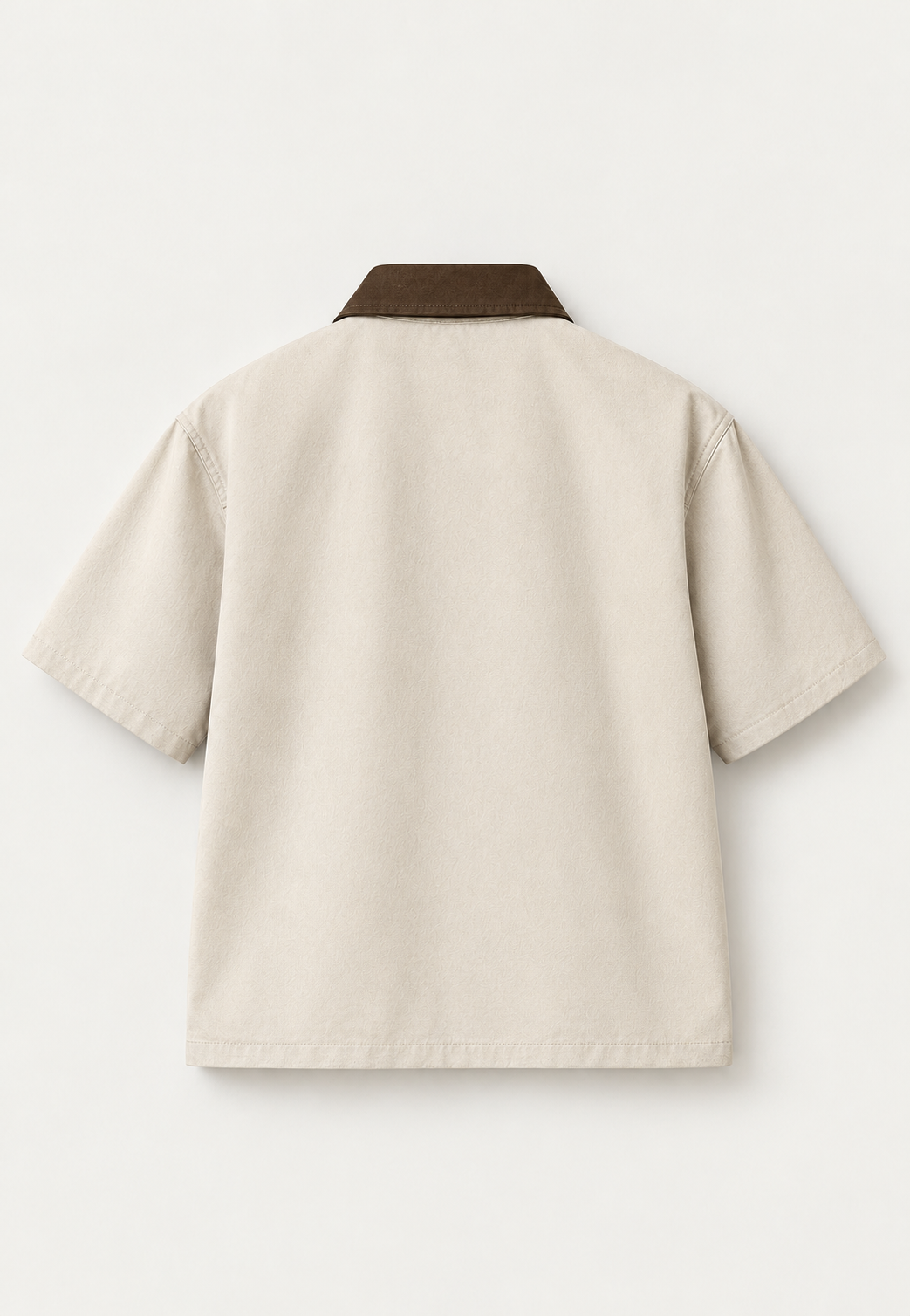 Dune- Contrast Collar Boxy Fit Utility Zip Shirt – Beige