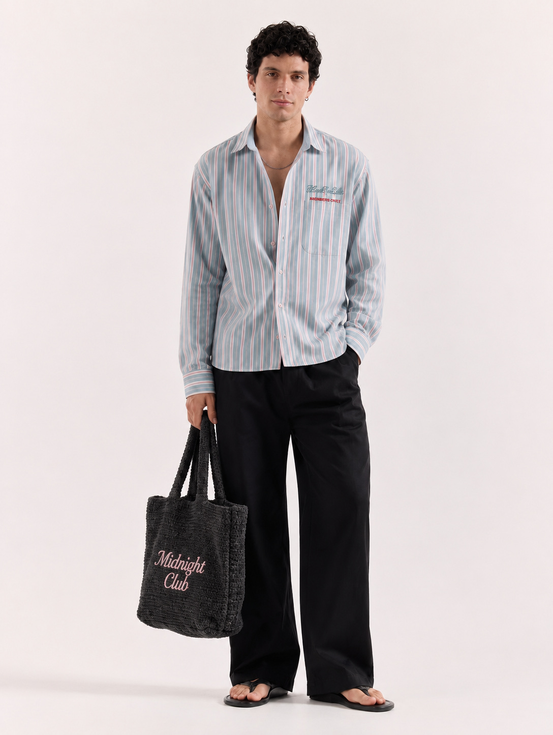 Costal blue stripe relaxed fit shirt