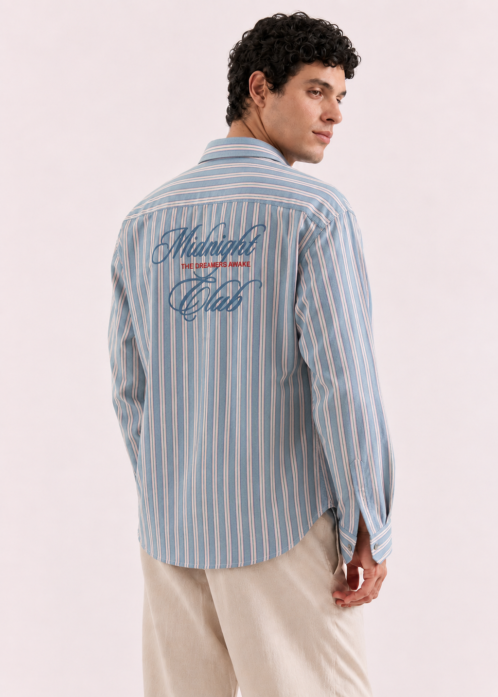 Costal blue stripe relaxed fit shirt