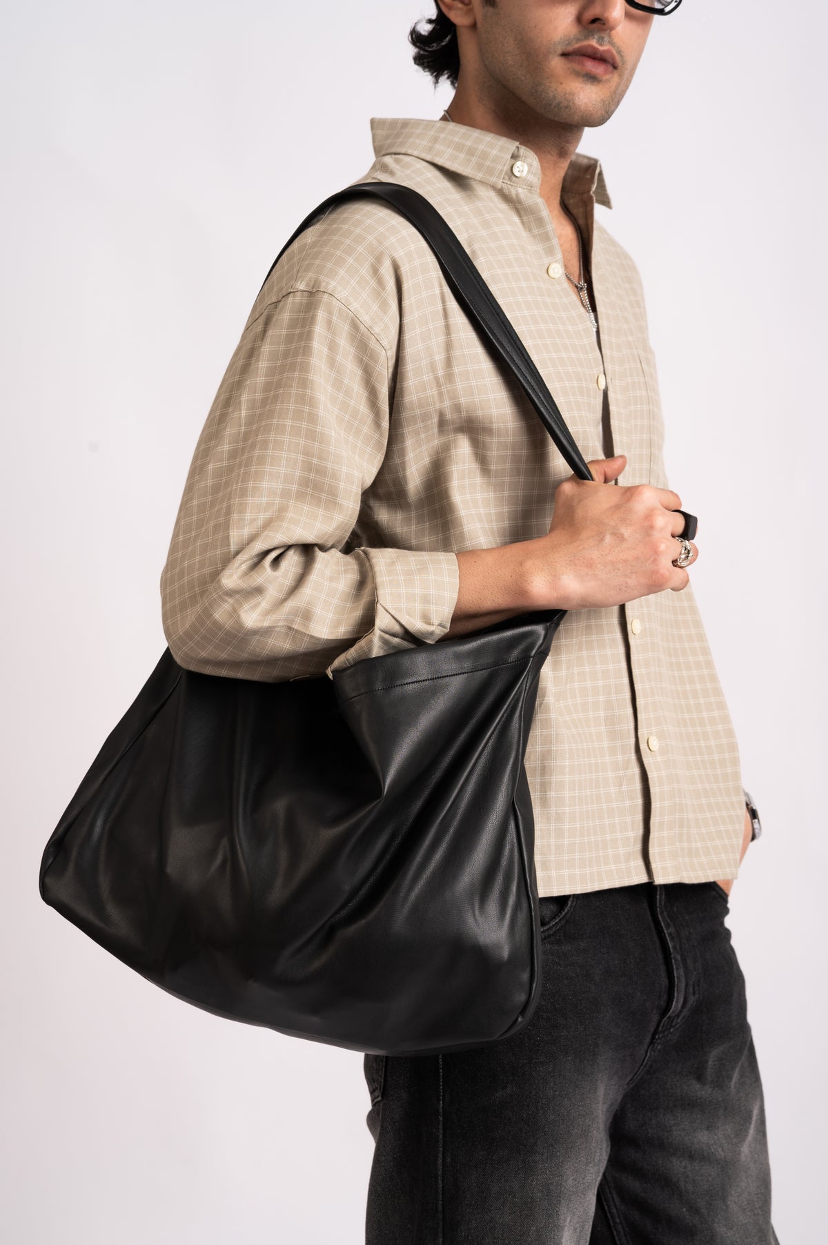 Nomad Check Boxy Shirt- Beige