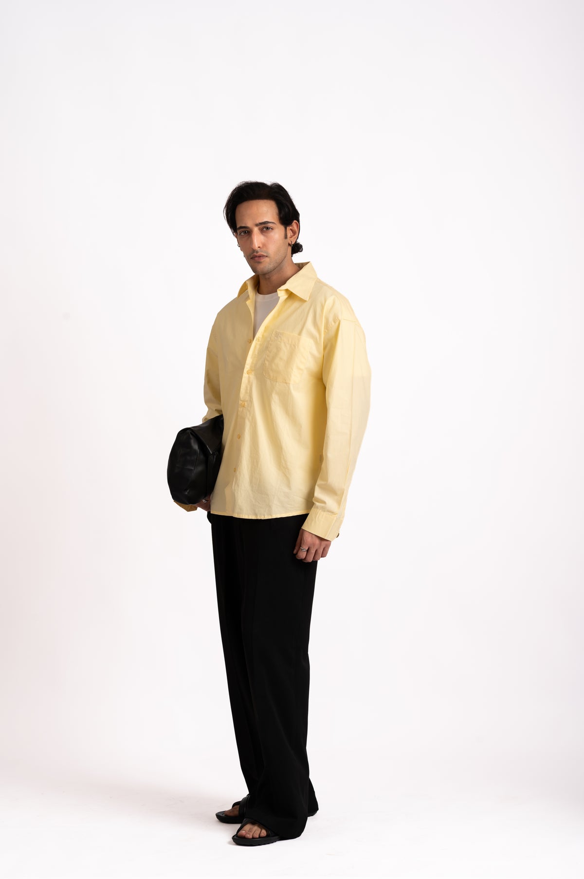 Sunwashed Yellow Cotton Shirt- Relaxed Fit