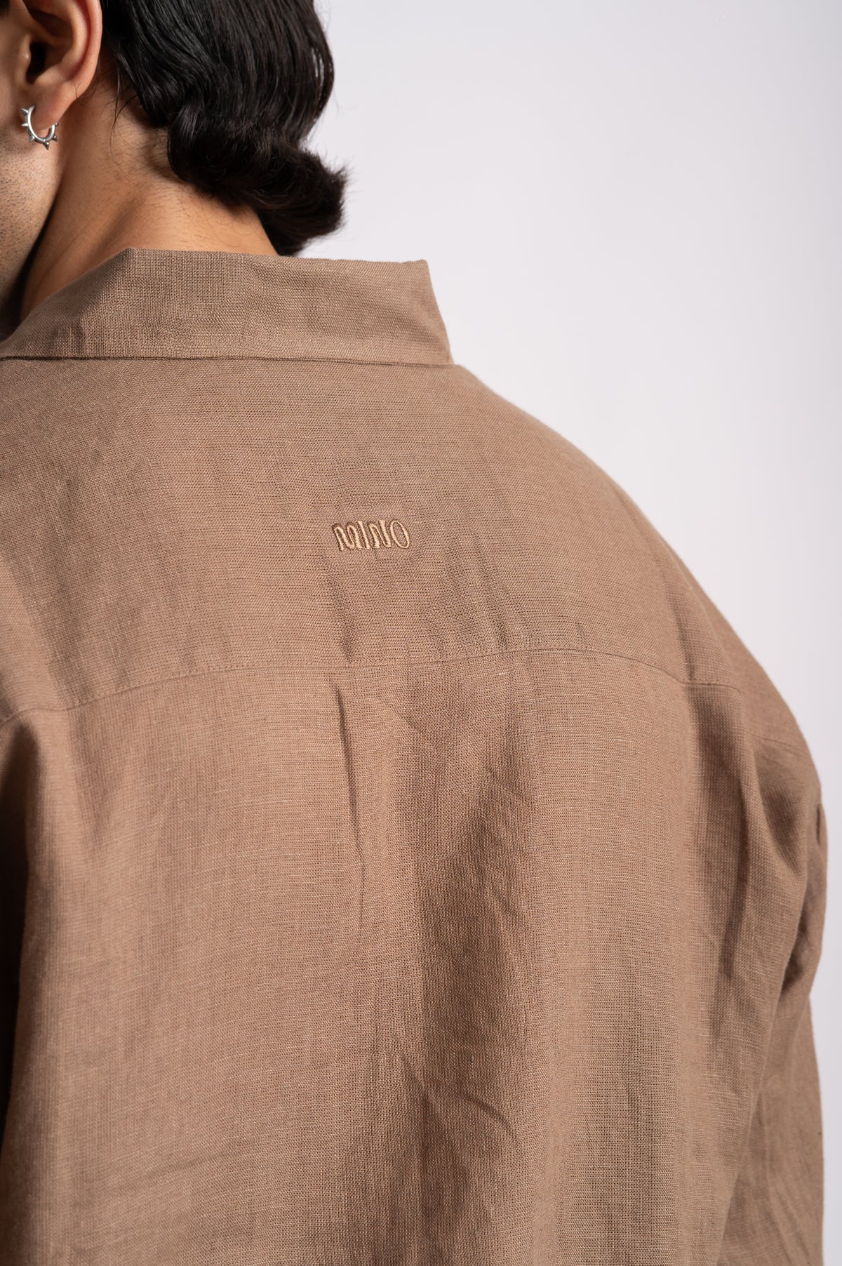 Oat Brown Linen Shirt- Relaxed Fit