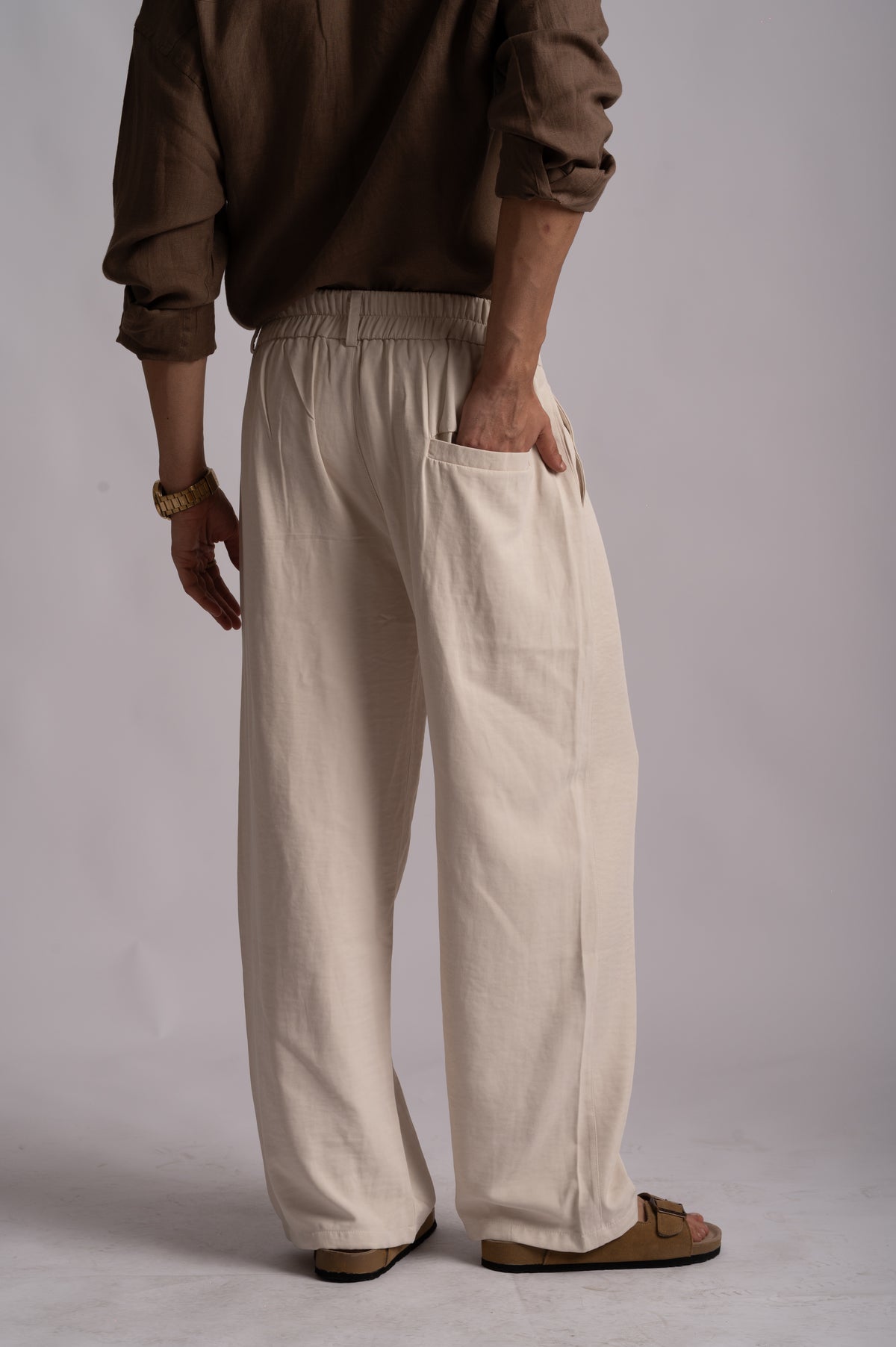 Korean Relaxed Fit Trousers – Off White
