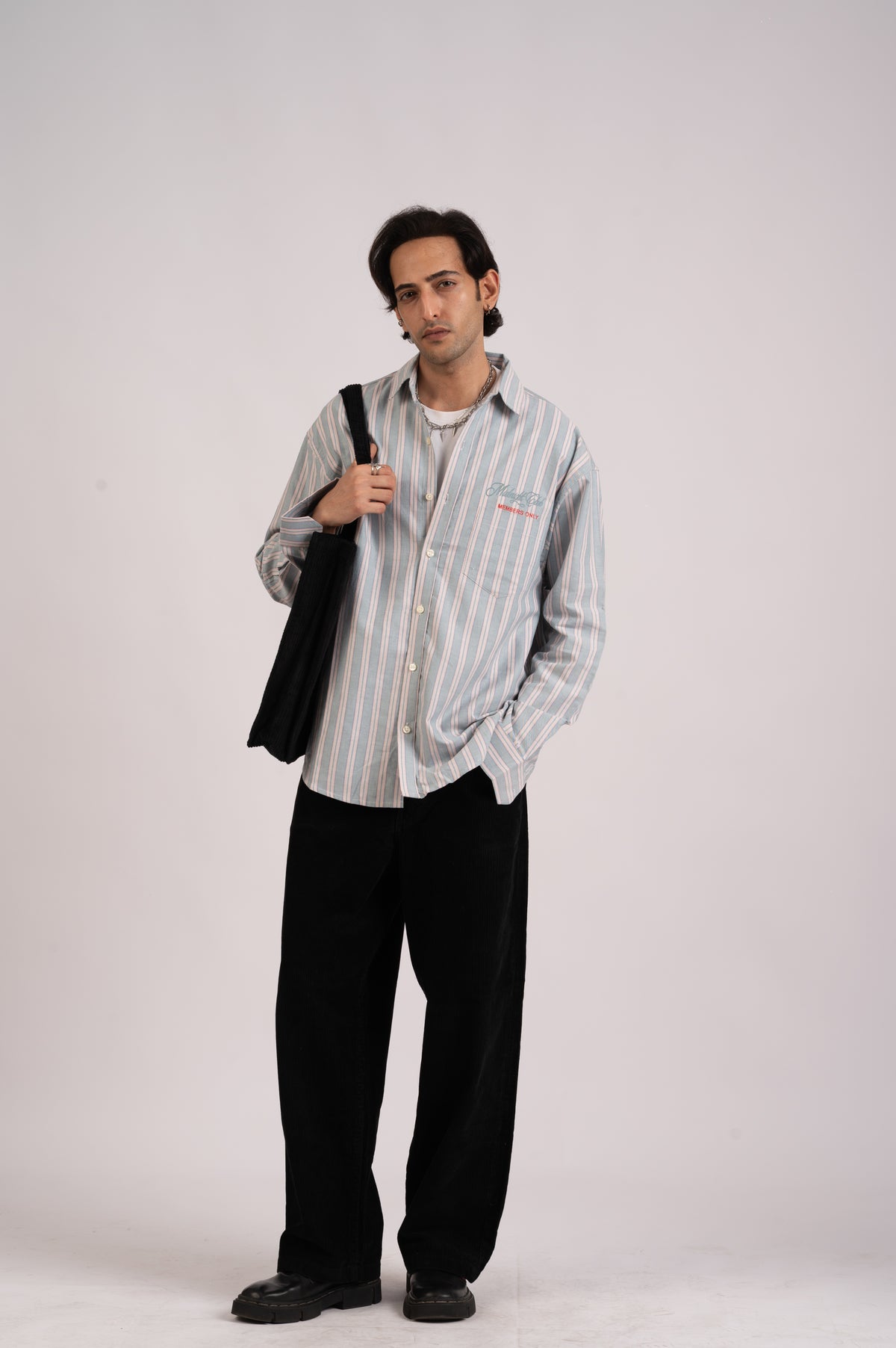 Costal Blue Stripe Cotton Shirt- Relaxed Fit