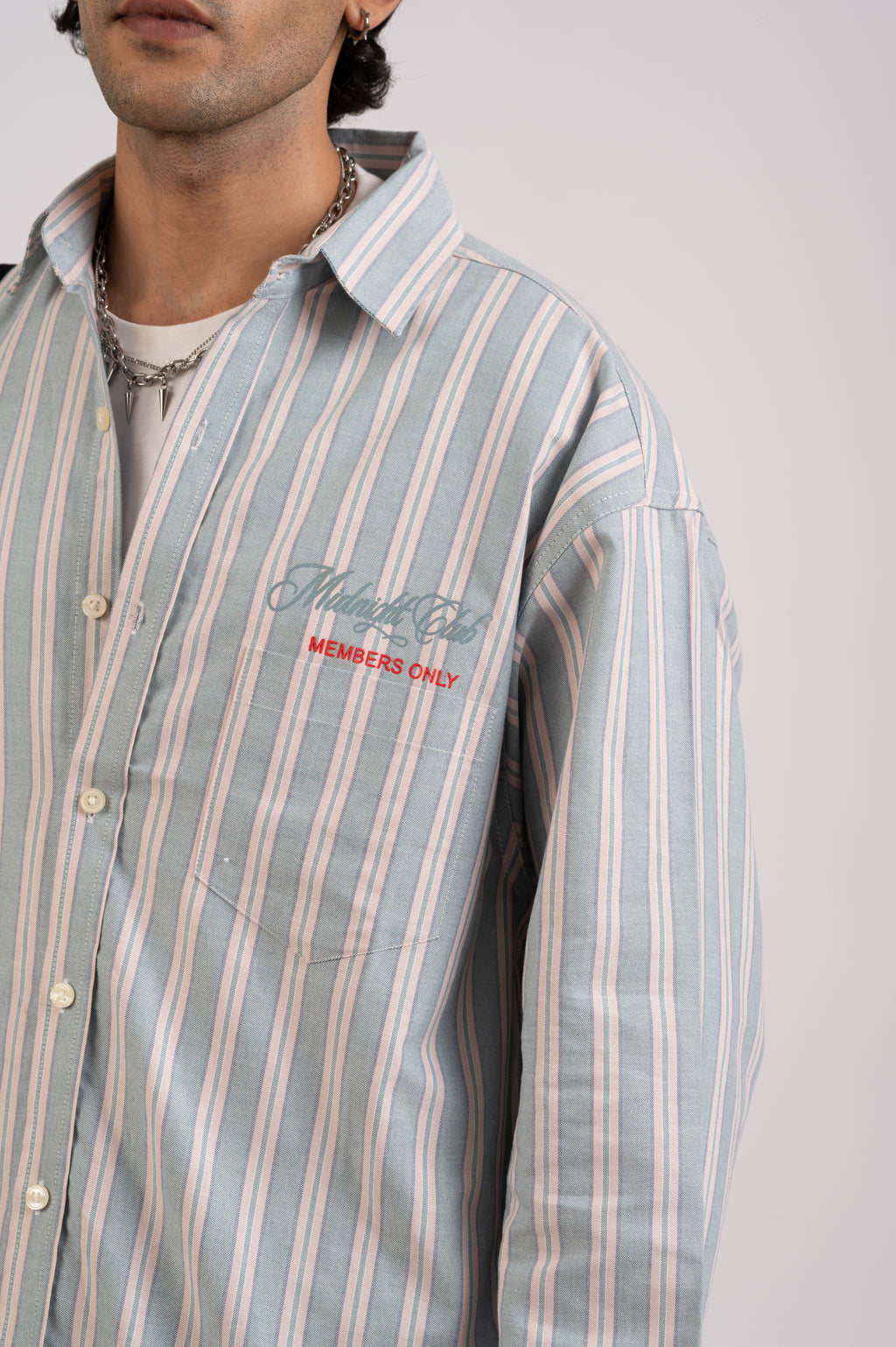 Costal Blue Stripe Cotton Shirt- Relaxed Fit