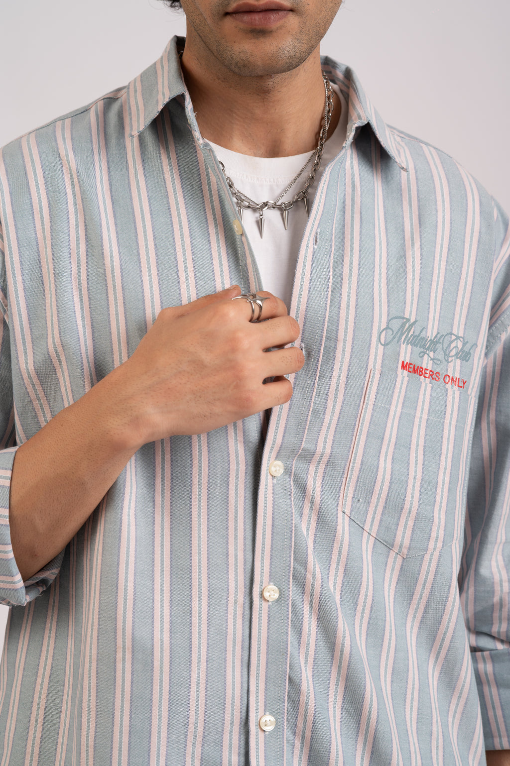 Costal Blue Stripe Cotton Shirt- Relaxed Fit
