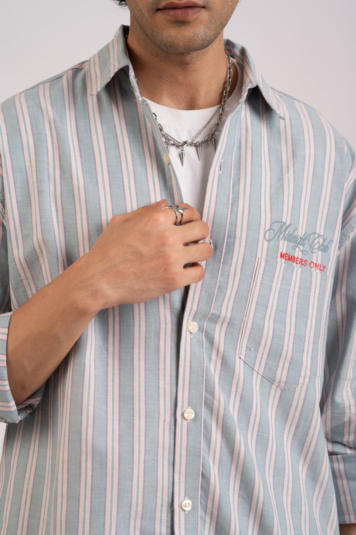 Costal Blue Stripe Cotton Shirt- Relaxed Fit