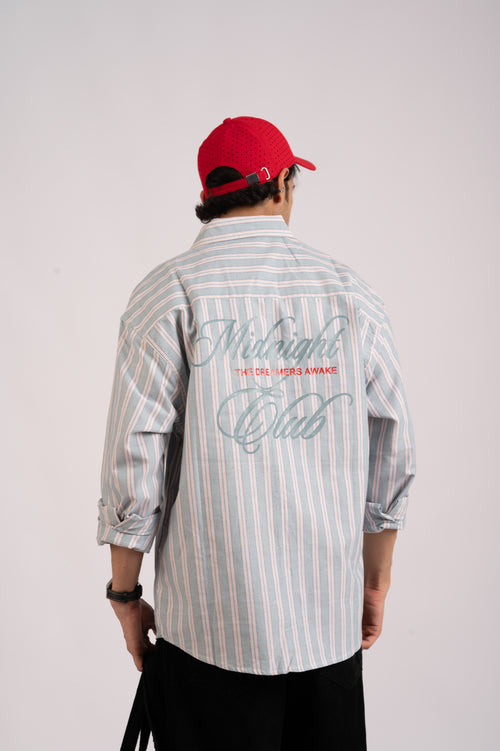 Costal Blue Stripe Cotton Shirt- Relaxed Fit